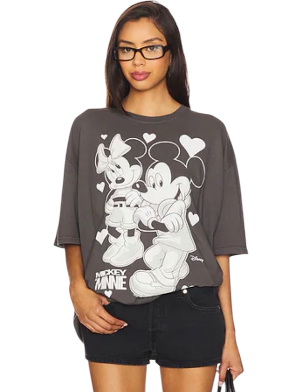 JUNK FOOD Mickey & Minnie Oversized Tee Size S/M
